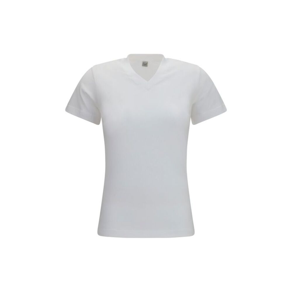 Toteme Women V-Neck Cotton Jersey T-Shirt